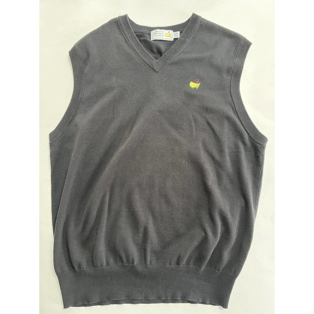 Augusta National Golf Shop Masters Logo 100% Cotton Sweater Vest Men's Size L